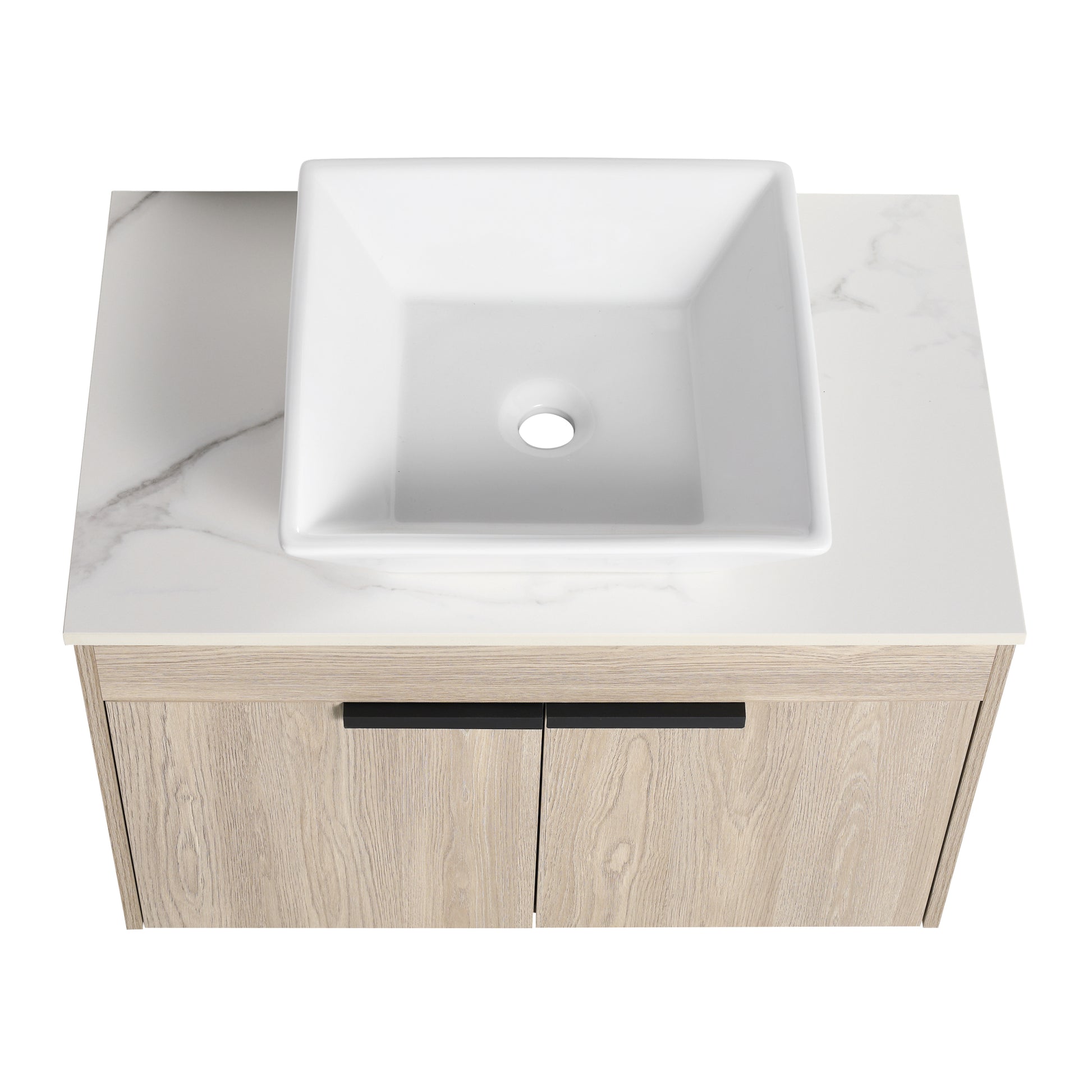 30 " Modern Design Float Bathroom Vanity With Ceramic white oak-2-bathroom-wall mounted-plywood