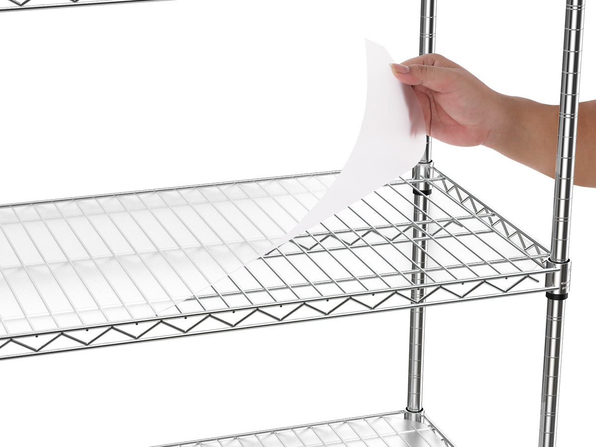 6 Tier Wire Shelving Unit, 6000 LBS NSF Height chrome-iron+plastic