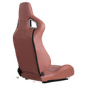 2 Piece Ergonomic Racing Seats with Adjustable Double brick red-foam-vinyl
