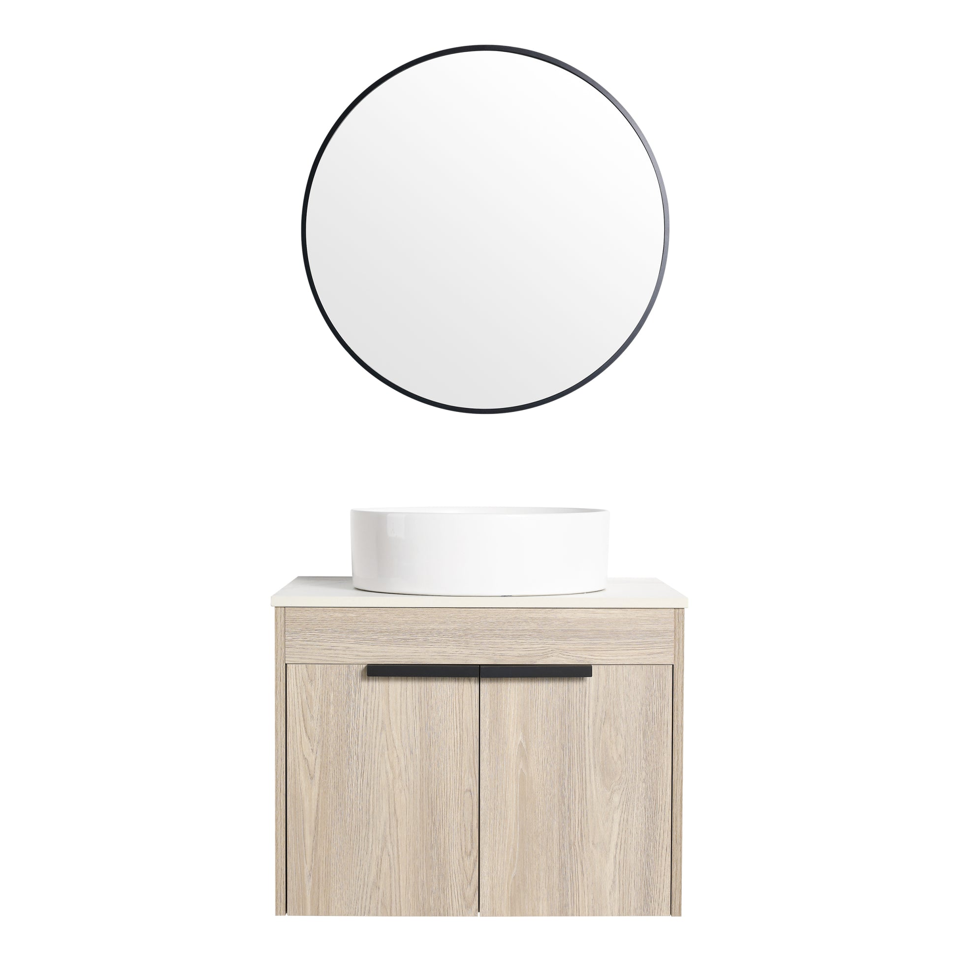 24 " Modern Design Float Bathroom Vanity With Ceramic Basin Set, Wall Mounted White Oak Vanity With Soft Close Door,Kd Packing,Kd Packing,2 Pieces Parcel Top Bab400Mowh White Oak 2 Bathroom Wall Mounted Plywood