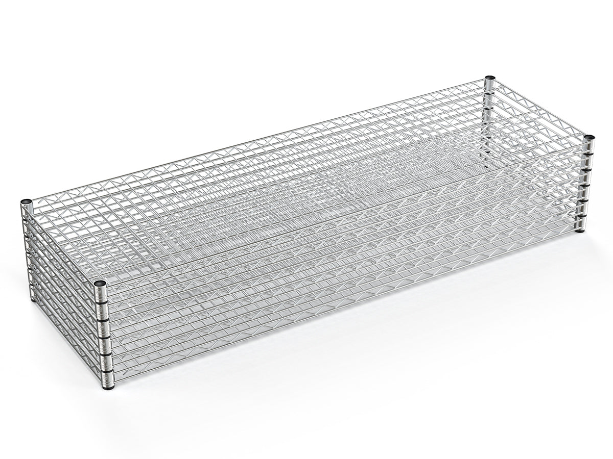 6 Tier Wire Shelving Unit, 6000 LBS NSF Height chrome-iron+plastic