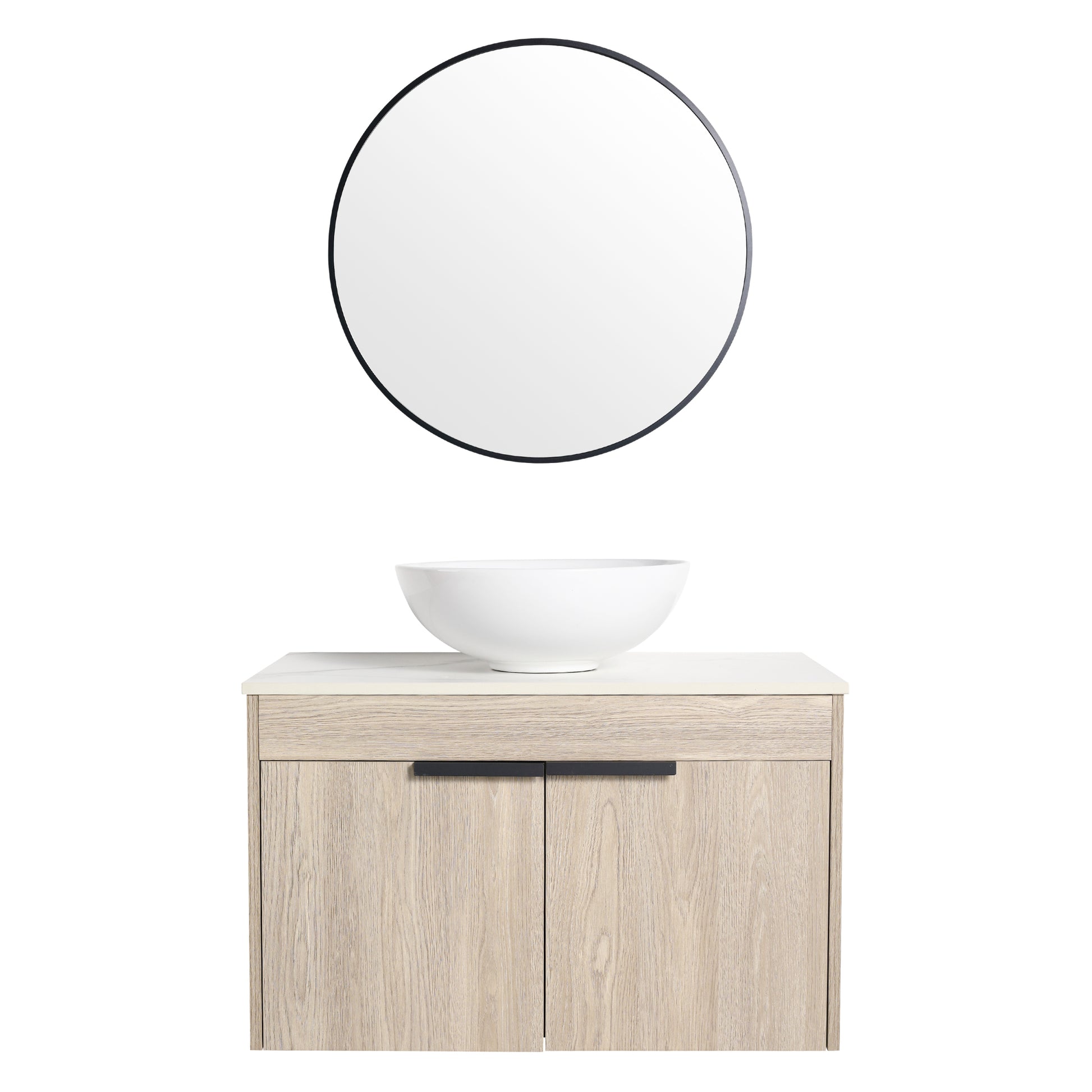 30 " Modern Design Float Bathroom Vanity With Ceramic white oak-2-bathroom-wall mounted-plywood