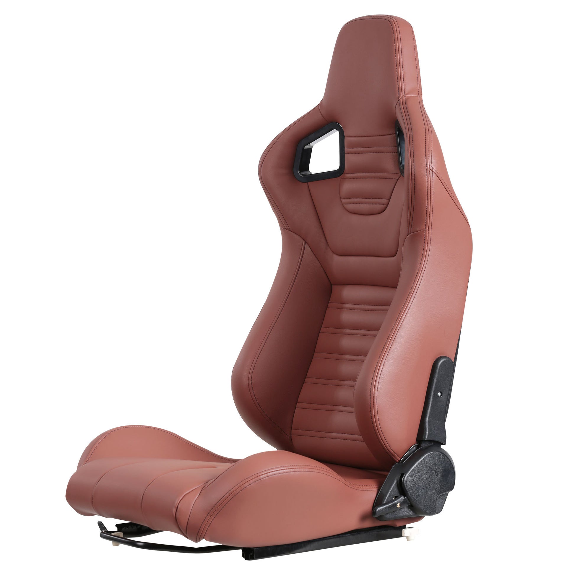 2 Piece Ergonomic Racing Seats with Adjustable Double brick red-foam-vinyl