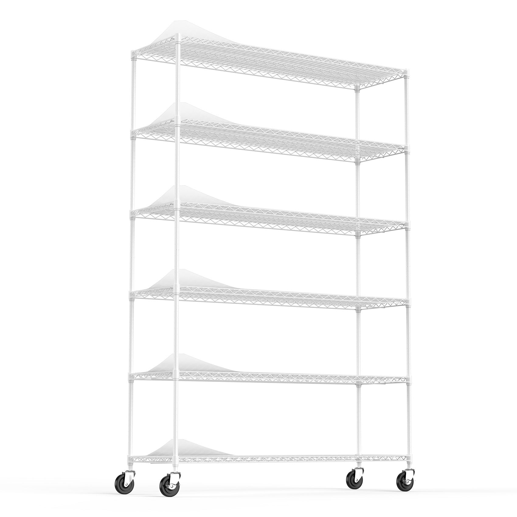 6 Tier Wire Shelving Unit, 6000 LBS NSF Height white-iron+plastic