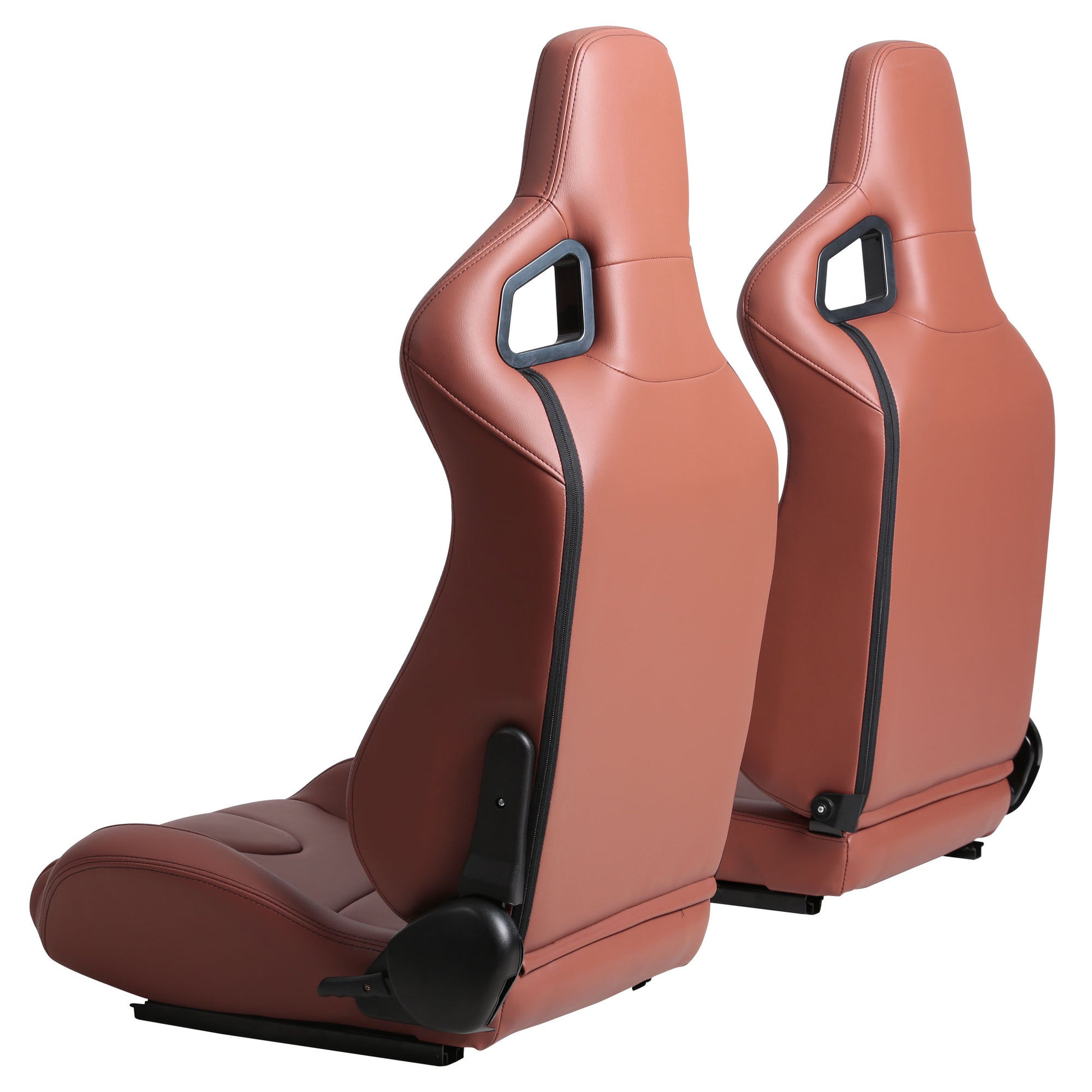 2 Piece Ergonomic Racing Seats with Adjustable Double brick red-foam-vinyl