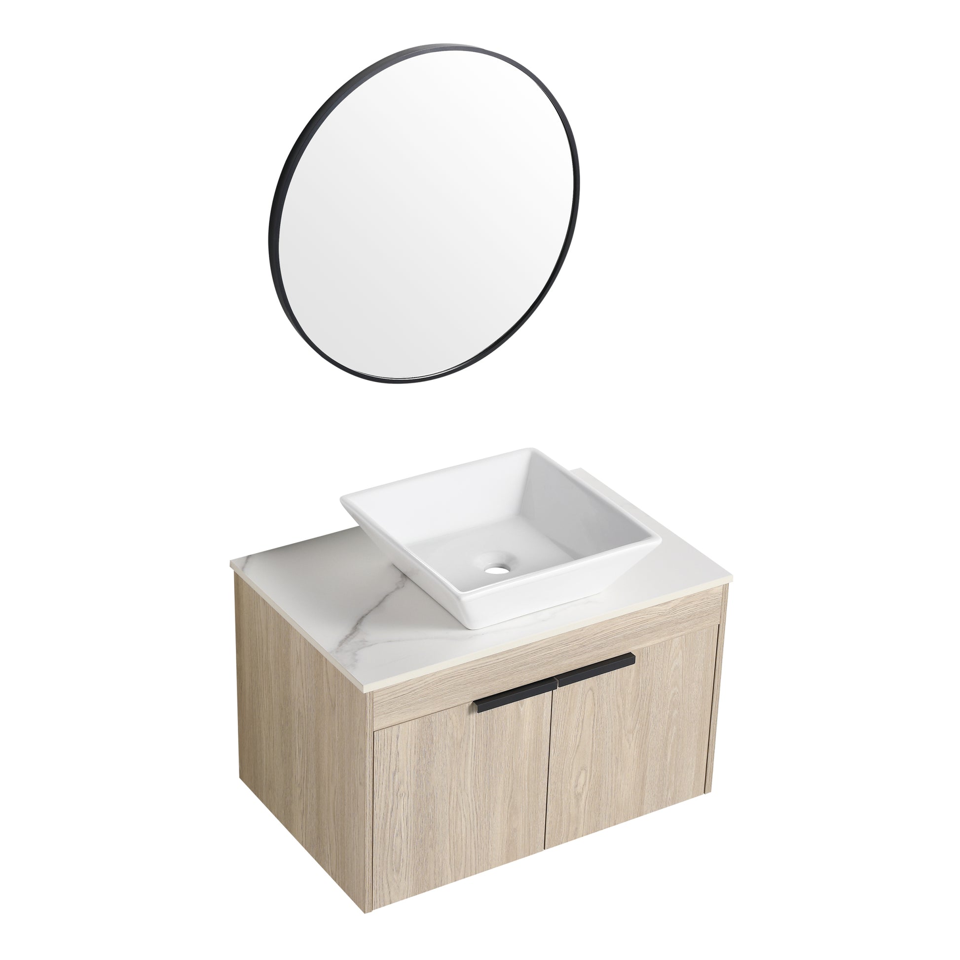 30 " Modern Design Float Bathroom Vanity With Ceramic Basin Set, Wall Mounted White Vanity With Soft Close Door,Kd Packing,Kd Packing,2 Pieces Parcel Top Bab101Mowh White Oak 2 Bathroom Wall Mounted Plywood