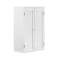 Bathroom Storage Cabinet Freestanding Wooden Floor Cabinet With Adjustable Shelf And Double Door White White Mdf