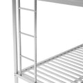 Twin Over Full Bed With Sturdy Steel Frame, Bunk Bed With Twin Size Trundle, Two Side Ladders, Silver Old Sku:Mf194424Aan Silver Metal