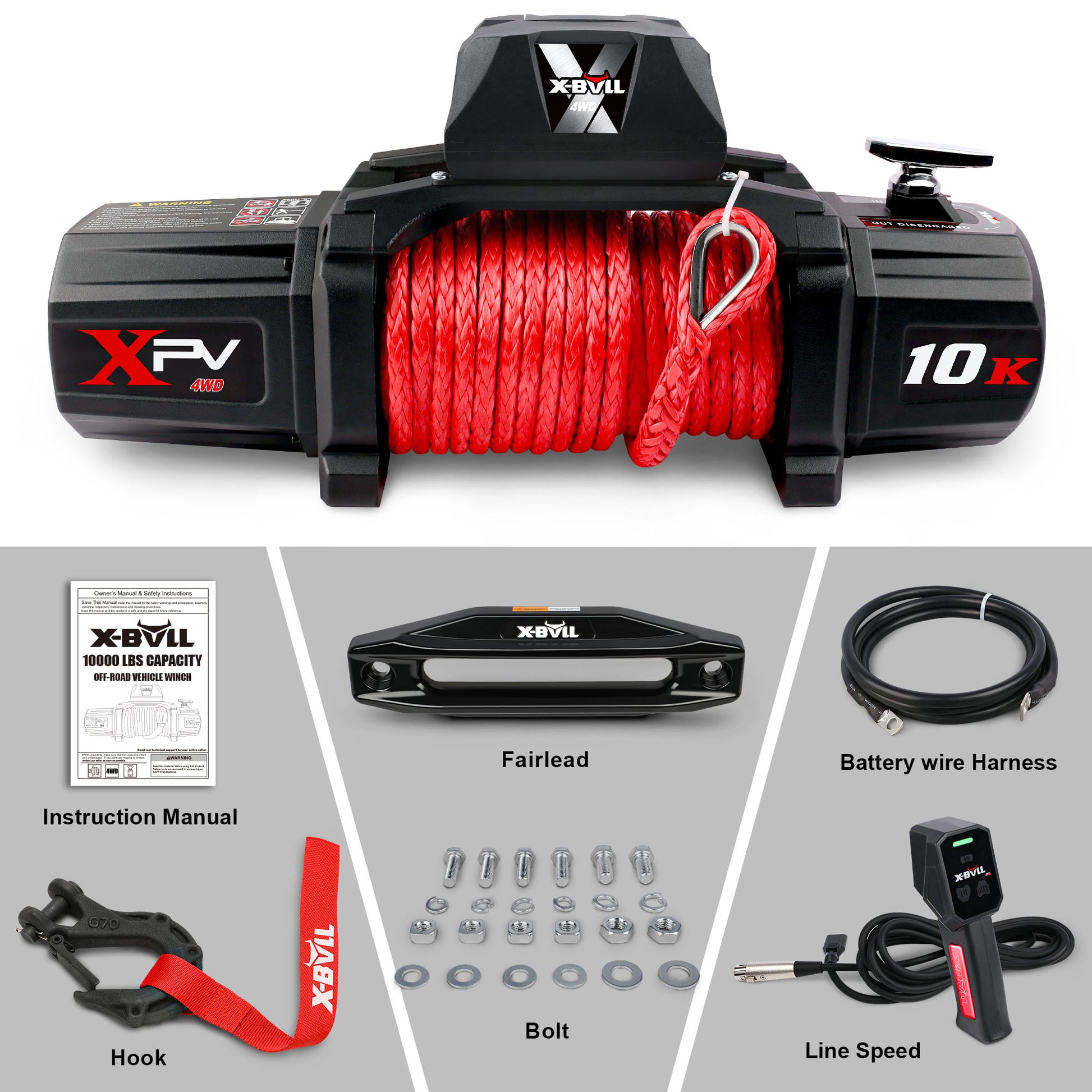 Winch 10000 Lb. Bj Load Capacity Electric Winch