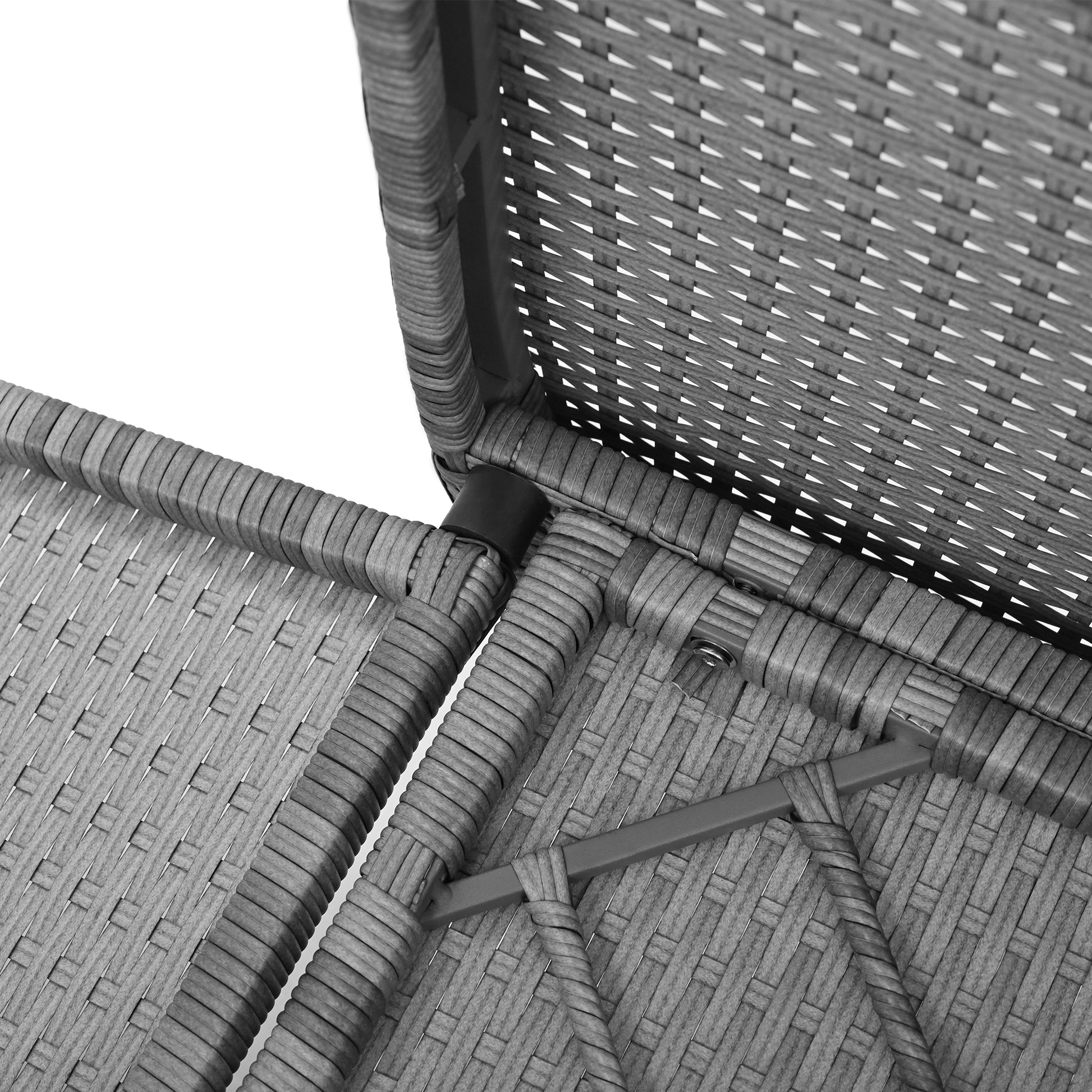 Outdoor Rattan Two Person Combination With Coffee Table, Adjustable, Suitable For Courtyard, Swimming Pool, Balcony Gray Hdpe