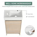 16 Inch Bathroom Vanity With Single Sink,Soft Closing plain light