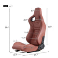 2 Piece Ergonomic Racing Seats with Adjustable Double brick red-foam-vinyl