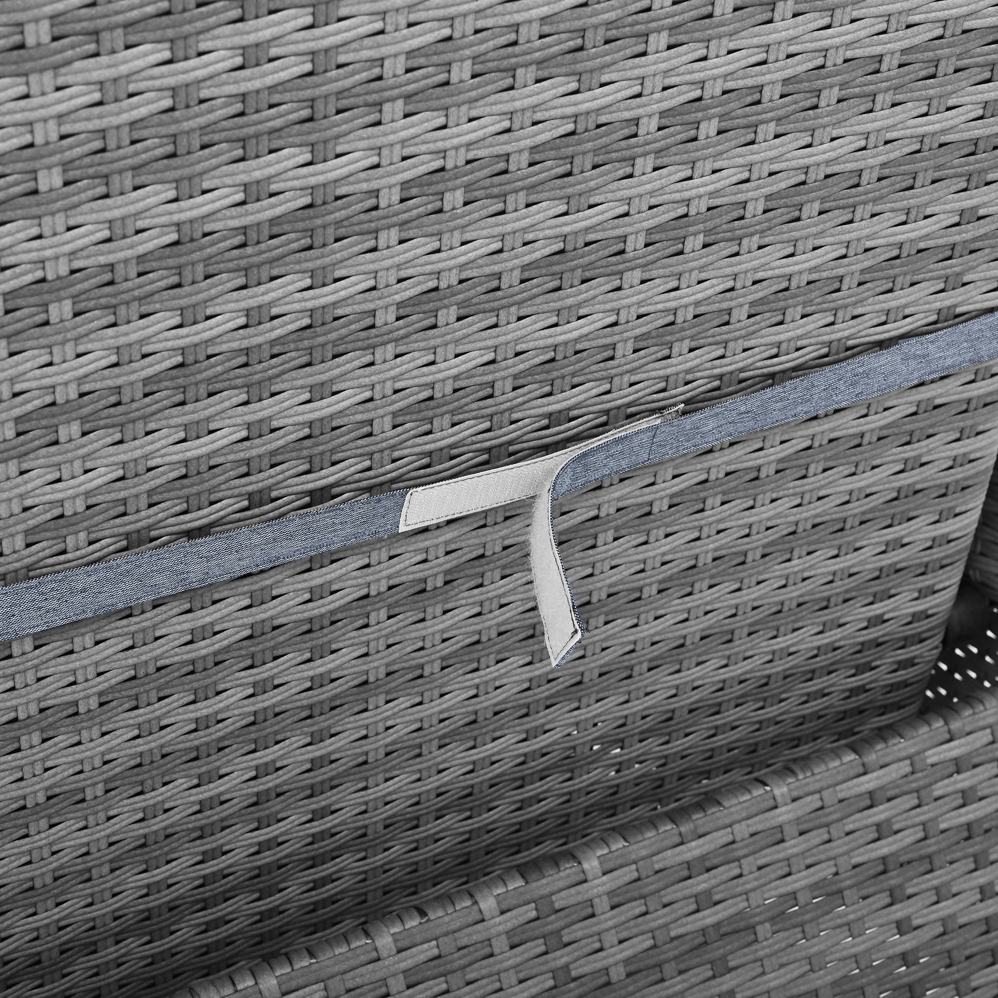 Outdoor Rattan Two Person Combination With Coffee Table, Adjustable, Suitable For Courtyard, Swimming Pool, Balcony Gray Hdpe