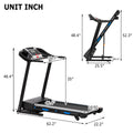 Treadmills For Home, Electric Treadmill With Automatic Incline, Foldable 3.5Hp Workout Running Machine Walking, Double Running Board Shock Absorption Pulse Sensor Bluetooth Speaker App Fitshow. Black Stainless Steel