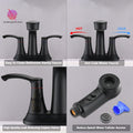 Bathroom Centerset Pull Out Matte Black 4 Inch With Pull Down Sprayer Utility Sink Faucet Matte Black Zinc