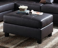 Contemporary Sectional Sofa Espresso Faux Leather Cushion Tufted Reversible 3Pc Sectional Sofa L R Chaise Ottoman Living Room Furniture Espresso Faux Leather Wood Primary Living Space Cushion Back Contemporary,Modern L Shaped Square Arms Bonded Leather 5