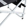 1 Piece Padded Folding Outdoor Chair With Side Table And Storage Pockets,Lightweight Oversized Directors Chair For Indoor, Outdoor Camping, Picnics And Fishing,Black Grey Black Gray Aluminum