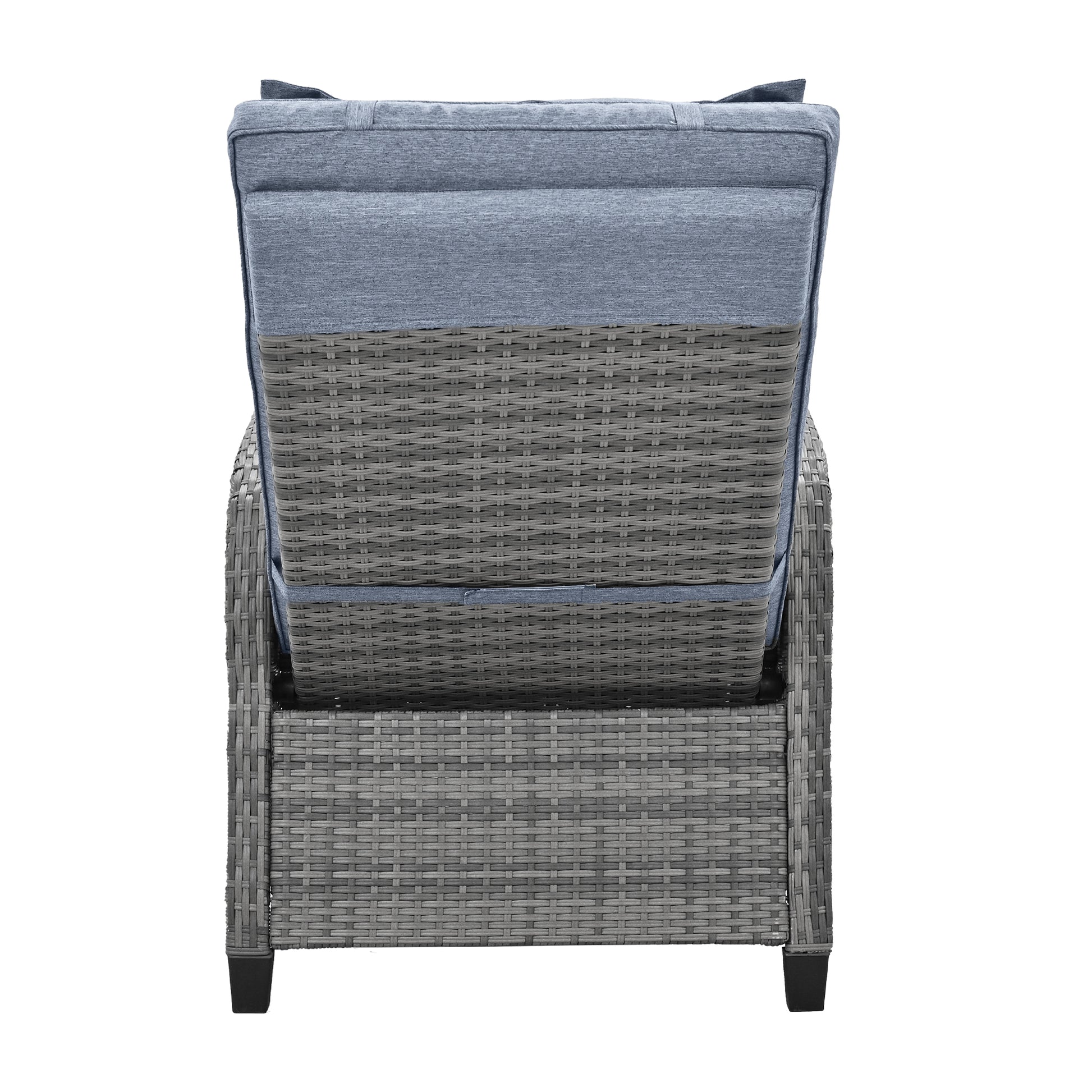 Outdoor Rattan Two Person Combination With Coffee Table, Adjustable, Suitable For Courtyard, Swimming Pool, Balcony Gray Hdpe