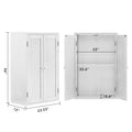 Bathroom Storage Cabinet Freestanding Wooden Floor Cabinet With Adjustable Shelf And Double Door White White Mdf