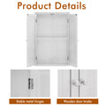 Bathroom Storage Cabinet Freestanding Wooden Floor Cabinet With Adjustable Shelf And Double Door White White Mdf