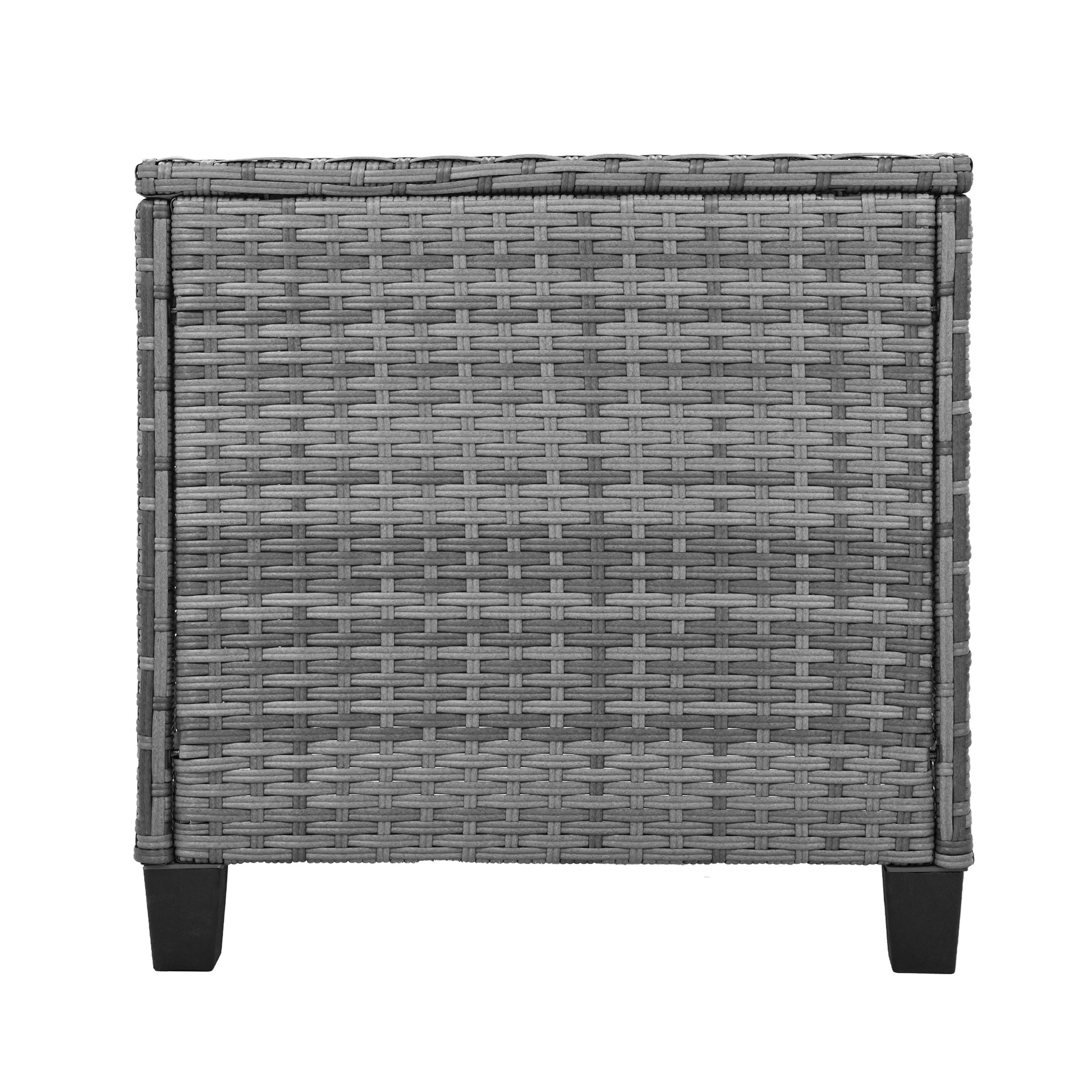 Outdoor Rattan Two Person Combination With Coffee Table, Adjustable, Suitable For Courtyard, Swimming Pool, Balcony Gray Hdpe
