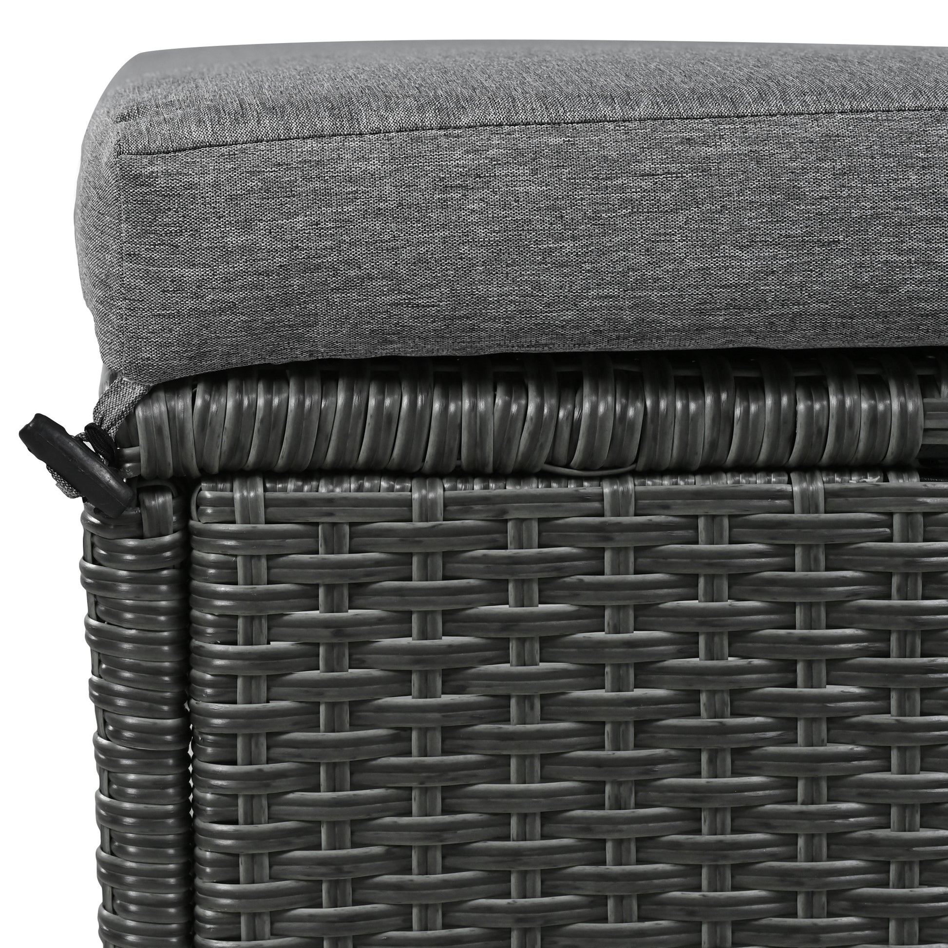 Tomax 5 Piece Outdoor Patio Rattan Sofa Set, Sectional Pe Wicker L Shaped Garden Furniture Set With 2 Extendable Side Tables, Dining Table And Washable Covers For Backyard, Poolside, Indoor, Gray Yes Complete Patio Set Gray Water Resistant Frame Water