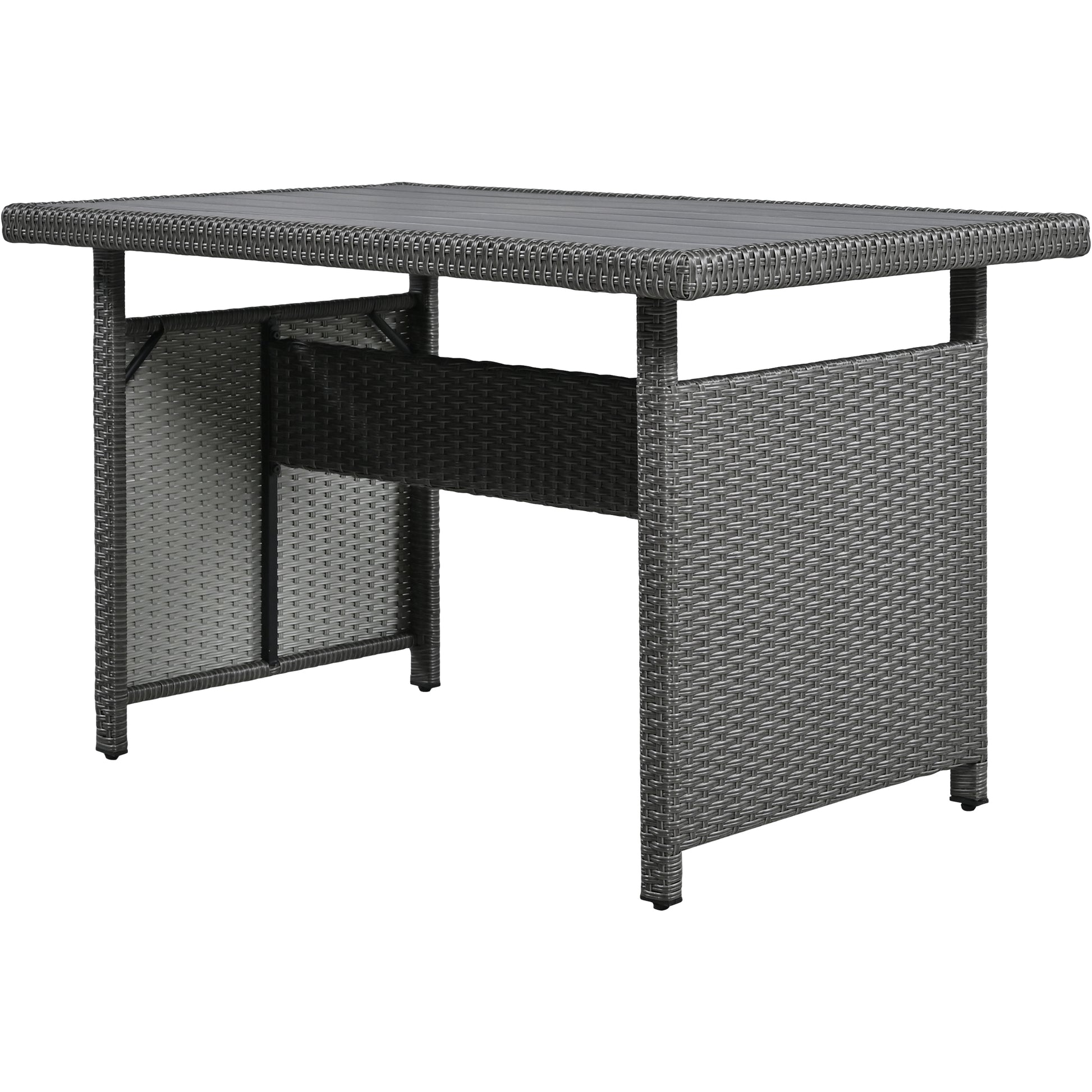 Tomax 5 Piece Outdoor Patio Rattan Sofa Set, Sectional Pe Wicker L Shaped Garden Furniture Set With 2 Extendable Side Tables, Dining Table And Washable Covers For Backyard, Poolside, Indoor, Gray Yes Complete Patio Set Gray Water Resistant Frame Water