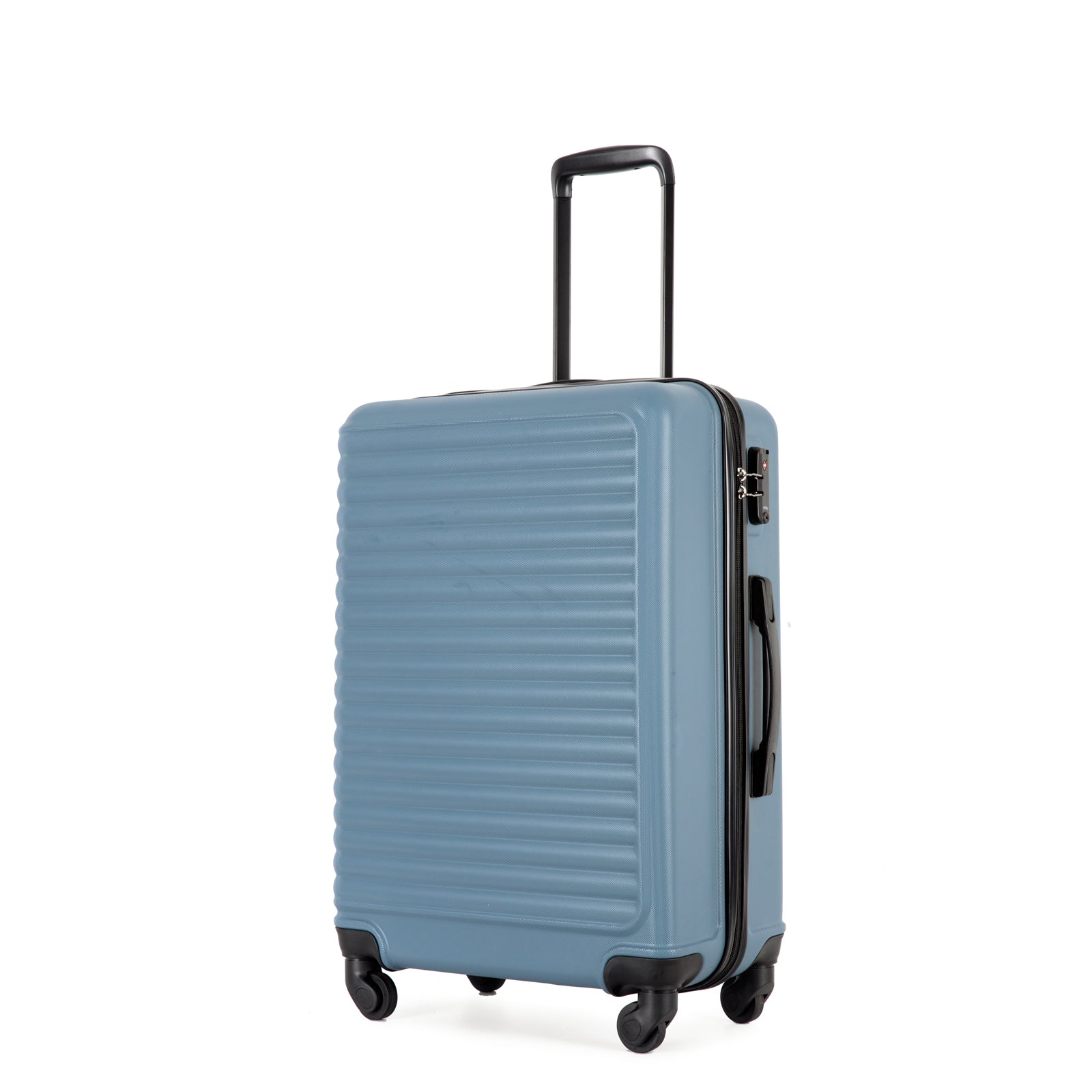 3 Piece Luggage Sets ABS Lightweight Suitcase with Two blue-abs