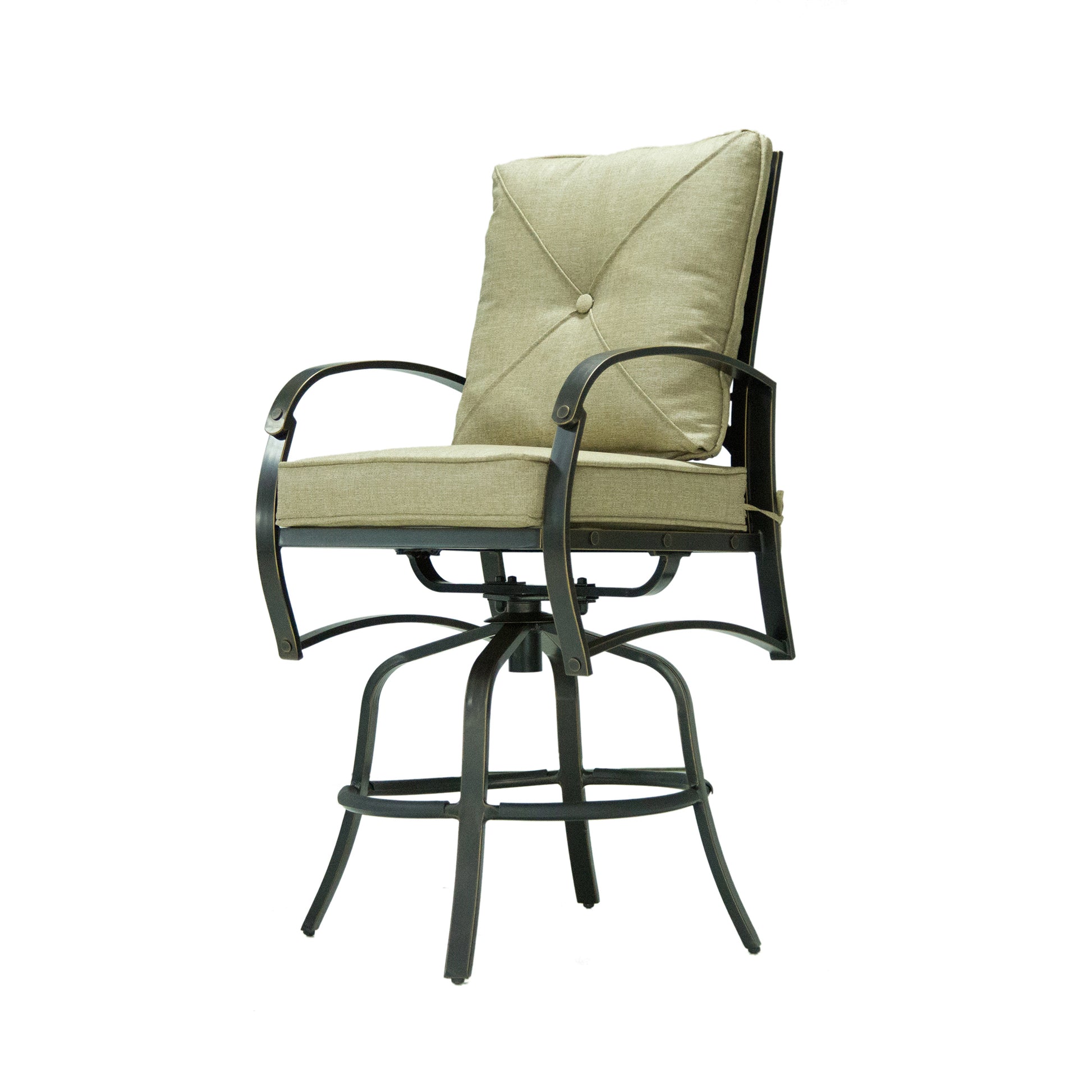 Bar Chair With Back and Seat Cushion, Set of 2