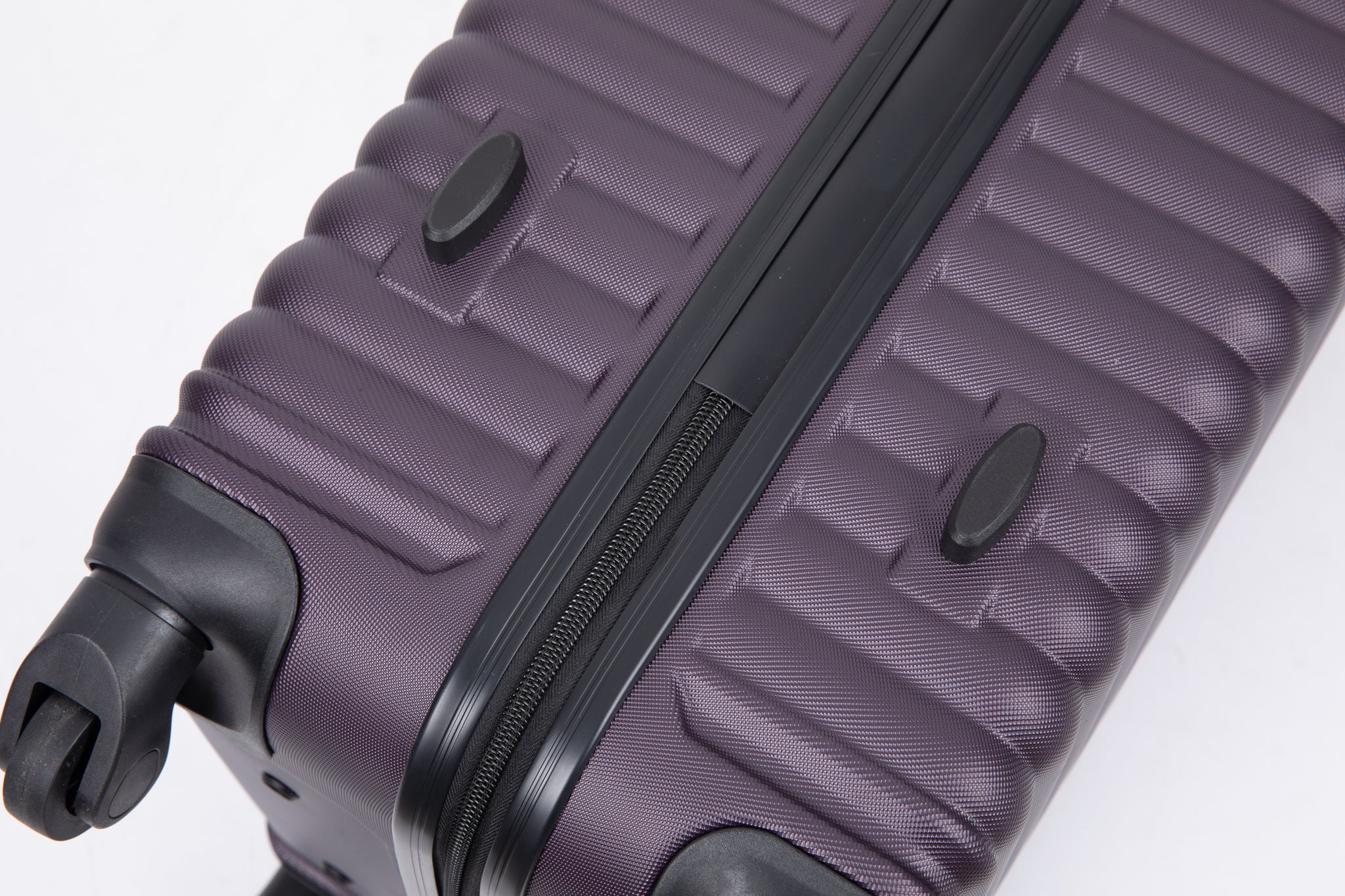 3 Piece Luggage Sets ABS Lightweight Suitcase with Two purple-abs