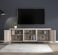 Tv Stand Storage Media Console Entertainment Center With Two Doors, Grey Walnut Grey 70 79 Inches Particle Board