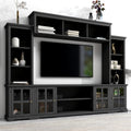 Minimalism Entertainment Wall Unit With Bridge, Modern Tv Console Table For Tvs Up To 70