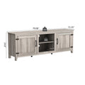 Tv Stand Storage Media Console Entertainment Center With Two Doors, Grey Walnut Grey 70 79 Inches Particle Board