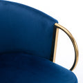 30 Inch Set Of 2 Bar Stools,With Chrome Footrest And Base Velvet Golden Leg Simple Bar Stool,Blue Blue Foam Fabric