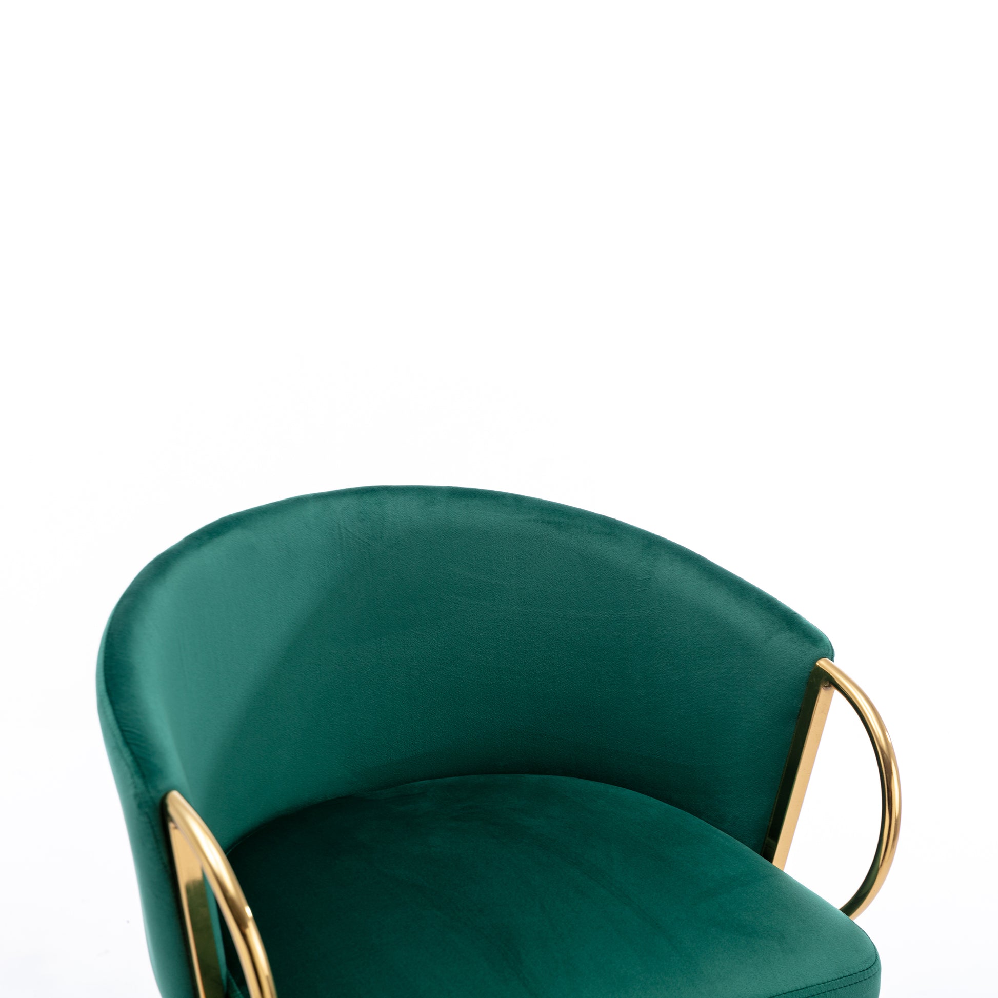 26 Inch Set Of 2 Bar Stools,With Chrome Footrest And Base Velvet Golden Leg Simple Bar Stool,Green Green Foam Fabric