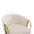 30 Inch Set Of 2 Bar Stools,With Chrome Footrest And Base Velvet Golden Leg Simple Bar Stool,Cream Cream Foam Fabric