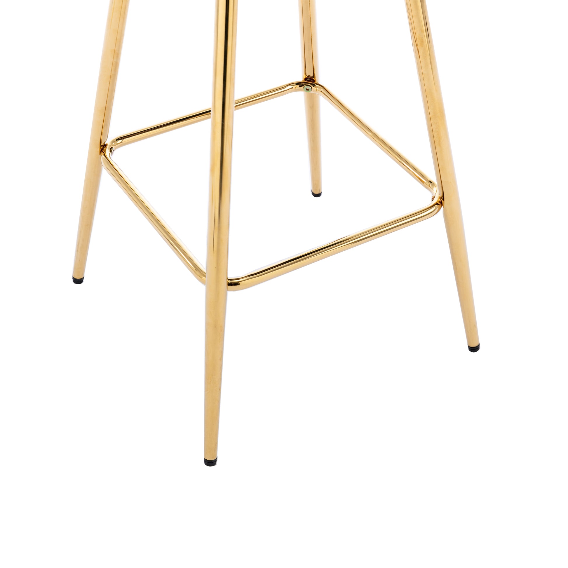 30 Inch Set Of 2 Bar Stools,With Chrome Footrest And Base Velvet Golden Leg Simple Bar Stool,Green Green Foam Fabric