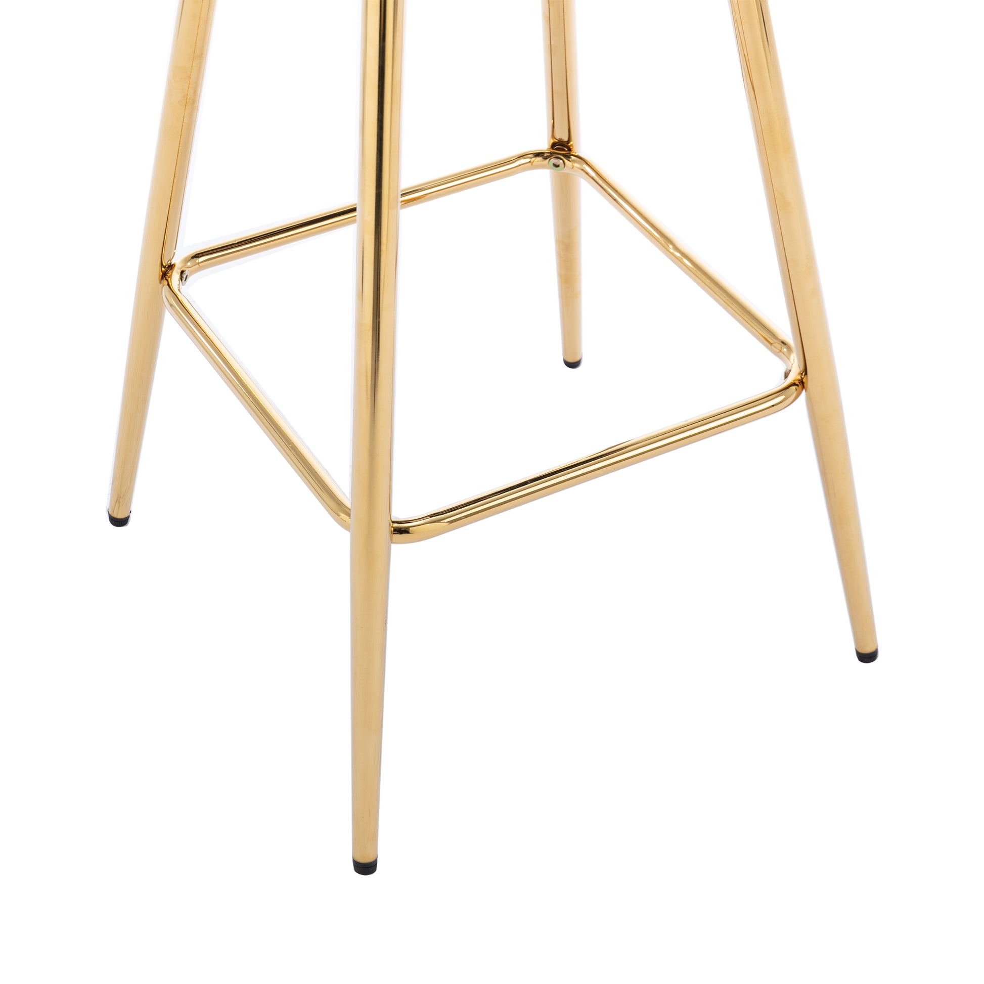 26 Inch Set Of 2 Bar Stools,With Chrome Footrest And Base Velvet Golden Leg Simple Bar Stool,Gray Gray Foam Fabric