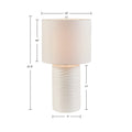 Textured Resin Table Lamp White Cotton