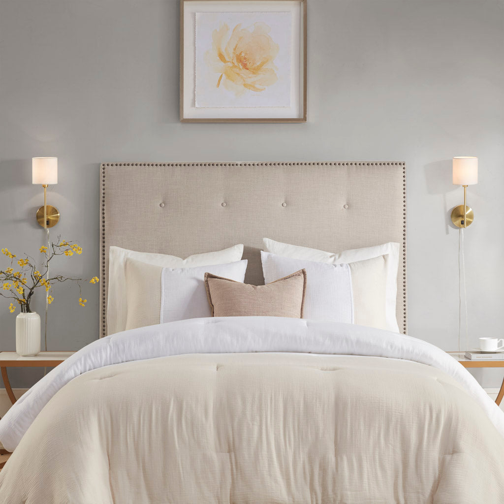 Metal Wall Sconce With Cylinder Shade, Set Of 2 Gold Cotton