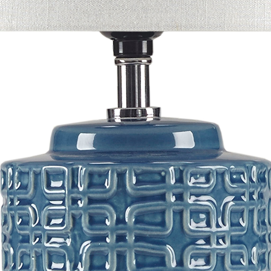 Geometric Ceramic Table Lamp blue-polyester