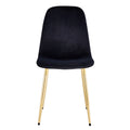 Dining Chairs Set Of 4, Modern Mid Century Style Dining Kitchen Room Upholstered Side Chairs,Accent Chairs Spoon Shaped With Soft Velvet Fabric Cover Cushion Seat And Golden Metal Legs.B0501A Black Foam Velvet