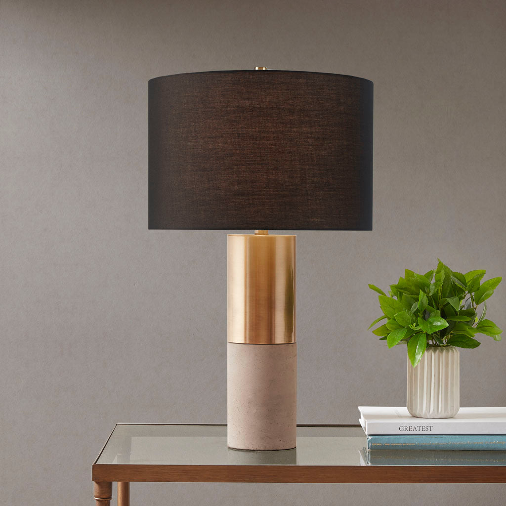 Concrete Table Lamp Black Cotton