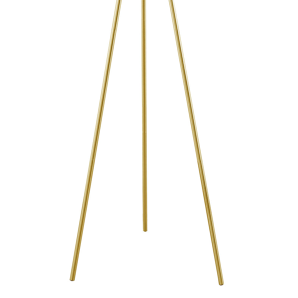 Pacific Metal Tripod Floor Lamp With Glass Shade Gold Cotton