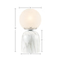 Frosted Glass Globe Resin Table Lamp White Glass