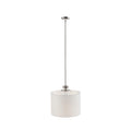 Pacific Metal Pendant With Drum Shade White Cotton