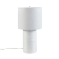 Textured Resin Table Lamp White Cotton