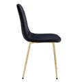 Dining Chairs Set Of 4, Modern Mid Century Style Dining Kitchen Room Upholstered Side Chairs,Accent Chairs Spoon Shaped With Soft Velvet Fabric Cover Cushion Seat And Golden Metal Legs.B0501A Black Foam Velvet