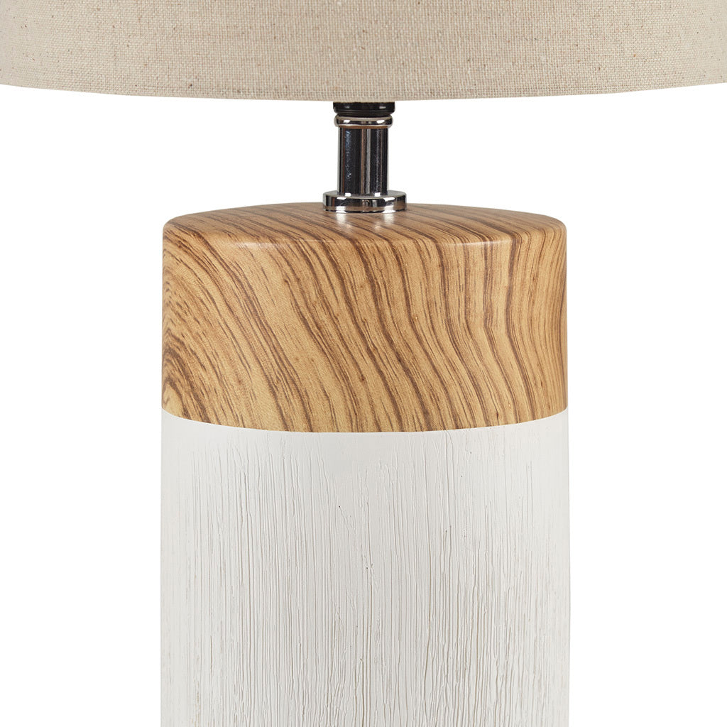 Textured Ceramic Table Lamp white-polyester