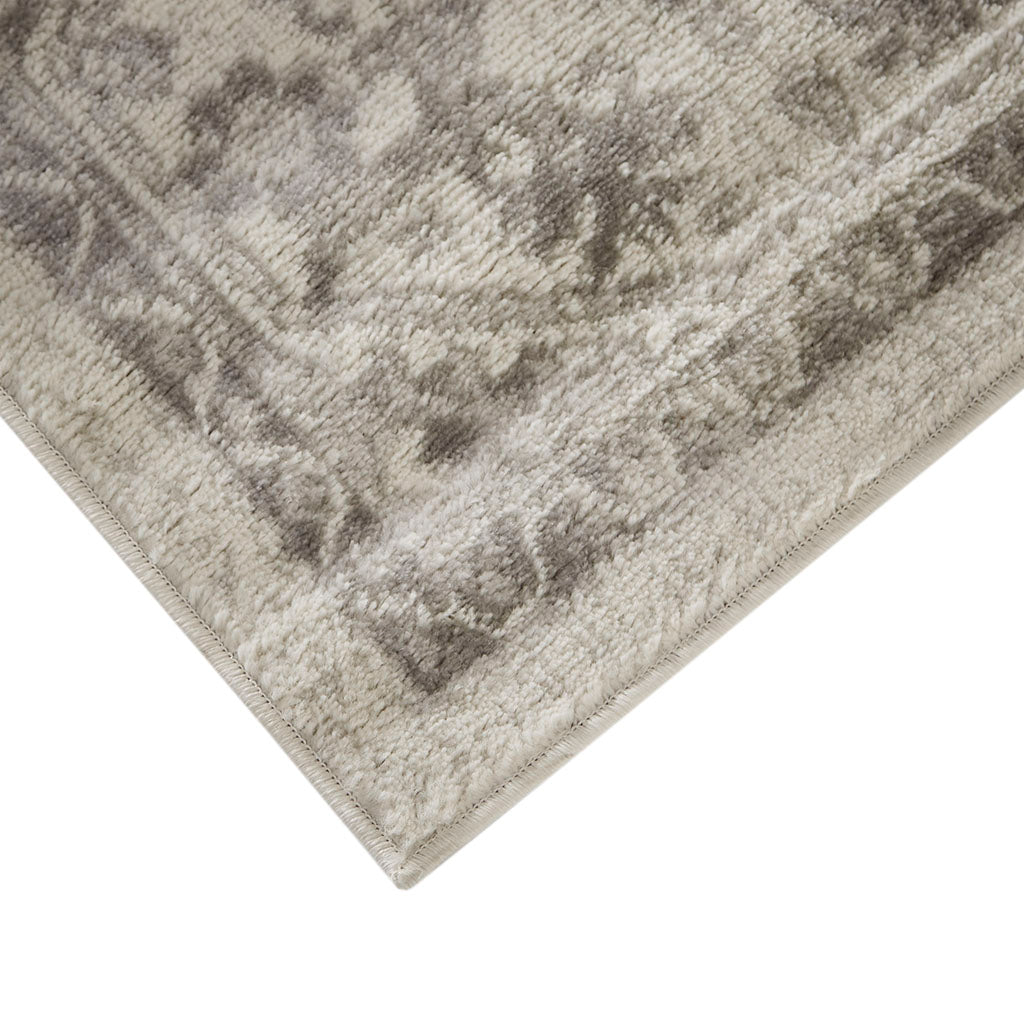 Tiled Border Area Rug Beige Cream Polyester